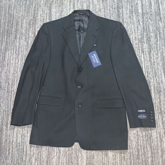 Austin Reed London Mens Size‎ 44 Regular Three Button Suit Coat Jacket Black NWT - Picture 1 of 12